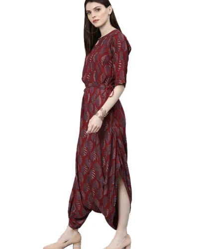 Fashion Maroon Rayon Jumpsuit