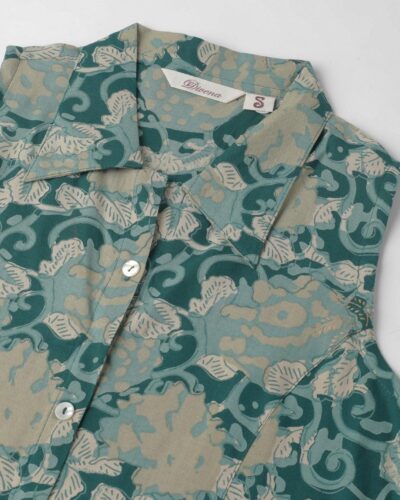 Rayon Light Green A-Line Floral Printed Midi Dress
