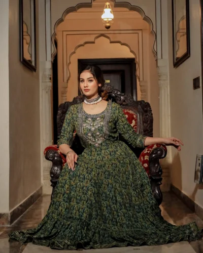 Dark Green Anarakali Kurta