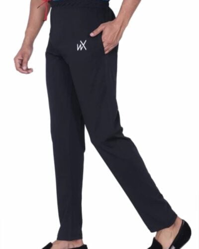 Wizax Solid Black Track Pants