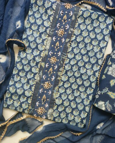 cotton printed unstitched suit set