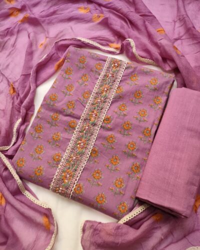 Organic Cotton Unstitched Dress Material for Women
