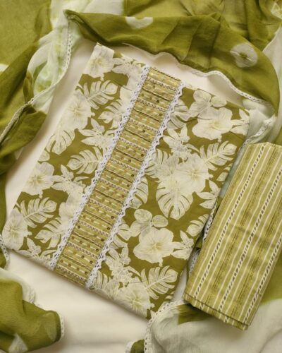 Soft Handloom Cotton Unstitched Dress Material