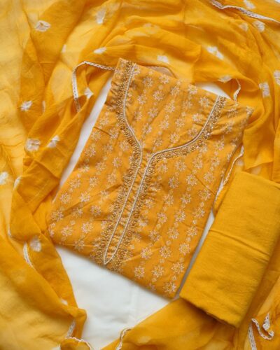 Handloom Cotton Unstitched Suit Material for Ladies